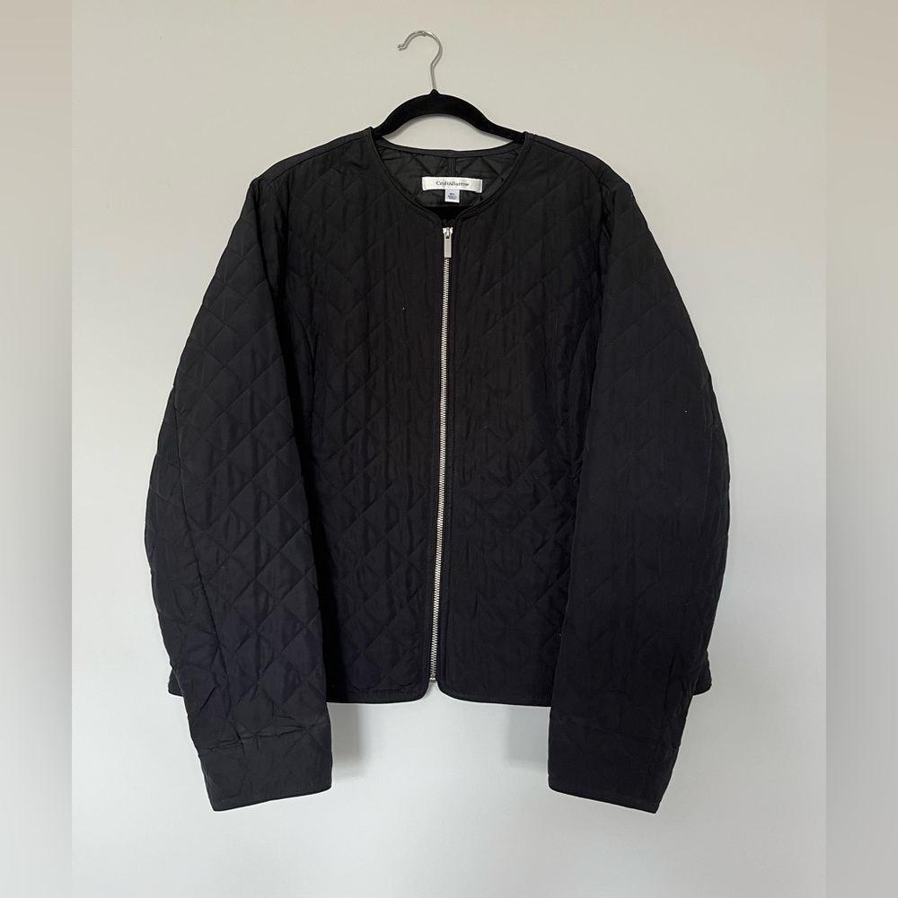 Croft & Barrow Women’s Quilted Lightweight Jacket Black Full Zip Size XL